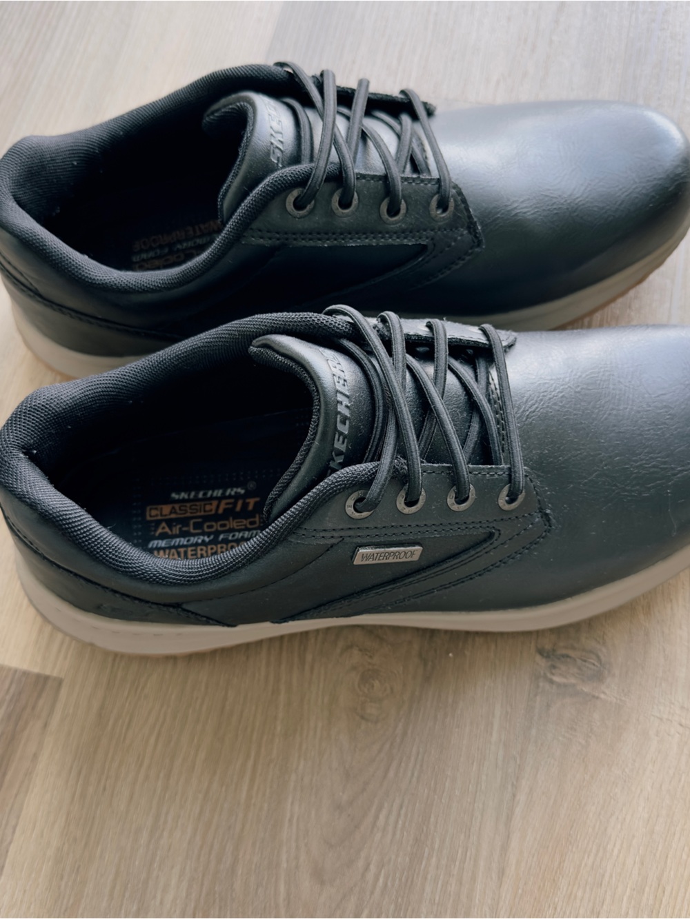 Skechers Men’s Black Lace-Up Oxford Work Shoes